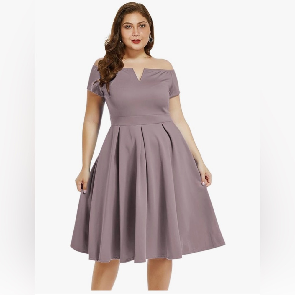 NEW LALAGEN Plus Size Vintage 1950s Party Cocktail Wedding Swing Midi Dress 5X